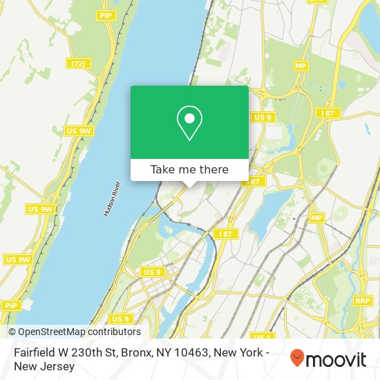 Mapa de Fairfield W 230th St, Bronx, NY 10463