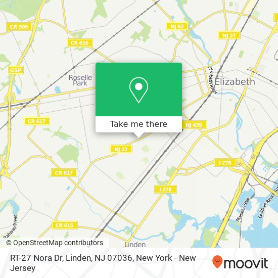 RT-27 Nora Dr, Linden, NJ 07036 map