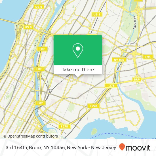 3rd 164th, Bronx, NY 10456 map