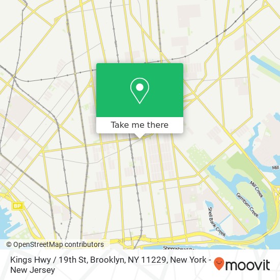 Mapa de Kings Hwy / 19th St, Brooklyn, NY 11229