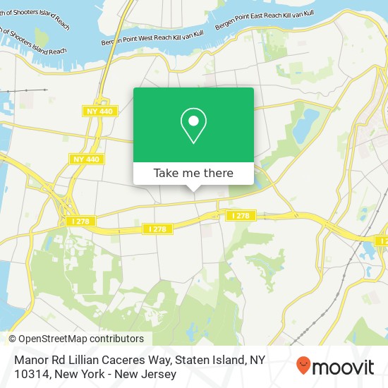 Manor Rd Lillian Caceres Way, Staten Island, NY 10314 map