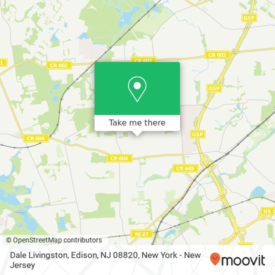 Mapa de Dale Livingston, Edison, NJ 08820