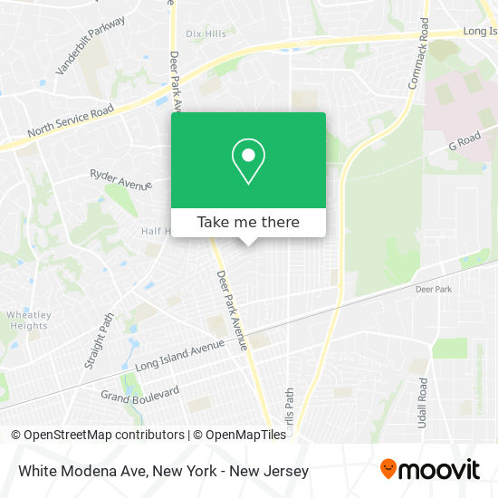 White Modena Ave map