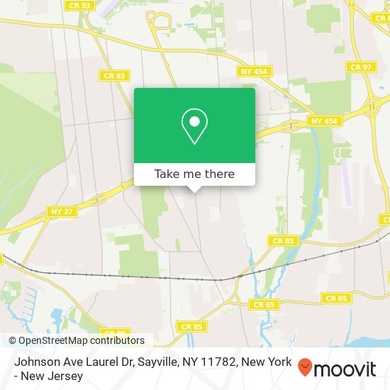 Mapa de Johnson Ave Laurel Dr, Sayville, NY 11782