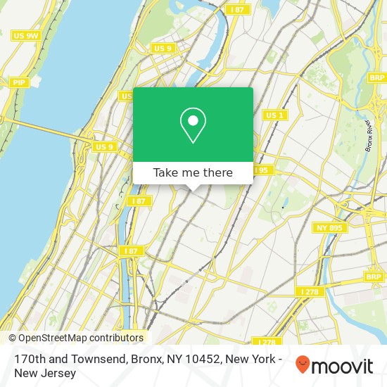 Mapa de 170th and Townsend, Bronx, NY 10452