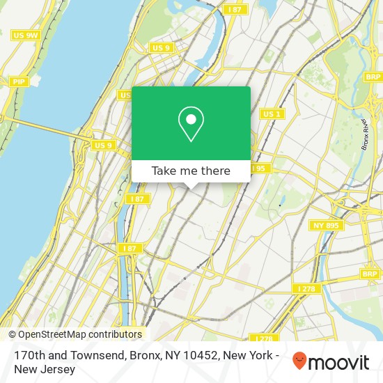 170th and Townsend, Bronx, NY 10452 map
