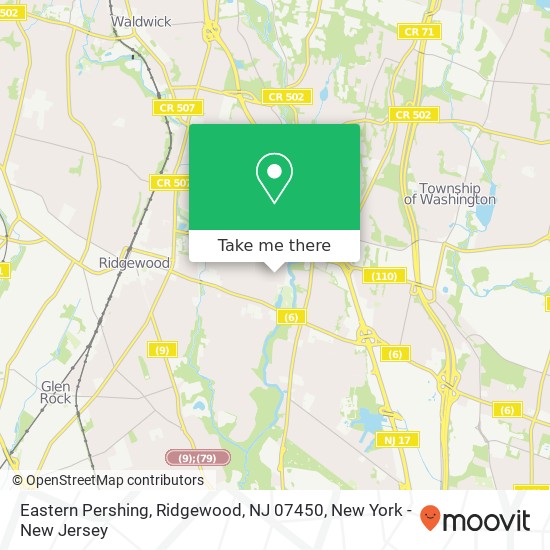 Mapa de Eastern Pershing, Ridgewood, NJ 07450