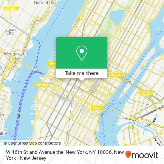 Mapa de W 46th St and Avenue the, New York, NY 10036