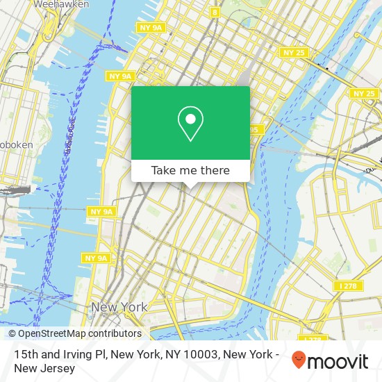 Mapa de 15th and Irving Pl, New York, NY 10003