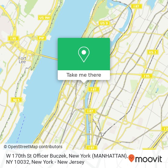 W 170th St Officer Buczek, New York (MANHATTAN), NY 10032 map