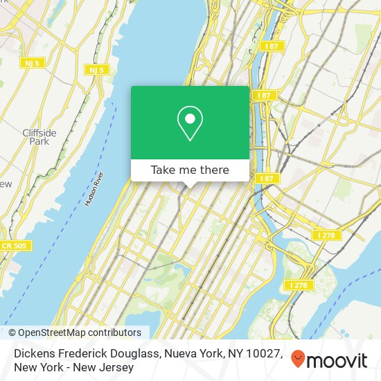 Mapa de Dickens Frederick Douglass, Nueva York, NY 10027