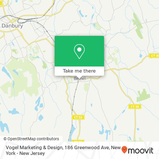 Mapa de Vogel Marketing & Design, 186 Greenwood Ave
