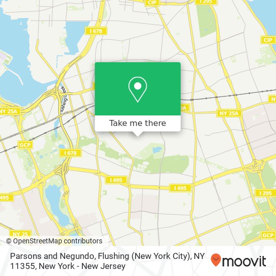 Mapa de Parsons and Negundo, Flushing (New York City), NY 11355