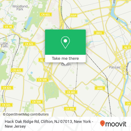 Hack Oak Ridge Rd, Clifton, NJ 07013 map