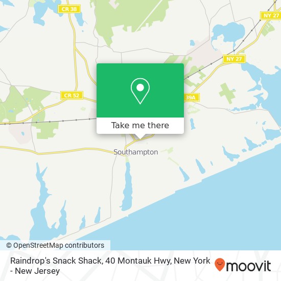 Mapa de Raindrop's Snack Shack, 40 Montauk Hwy