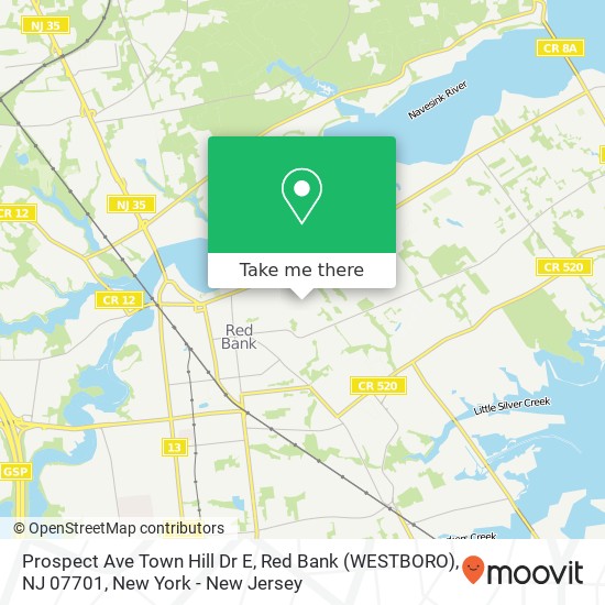 Prospect Ave Town Hill Dr E, Red Bank (WESTBORO), NJ 07701 map