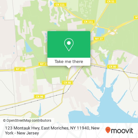 Mapa de 123 Montauk Hwy, East Moriches, NY 11940