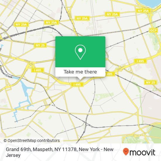 Mapa de Grand 69th, Maspeth, NY 11378