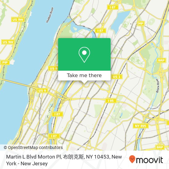 Mapa de Martin L Blvd Morton Pl, 布朗克斯, NY 10453