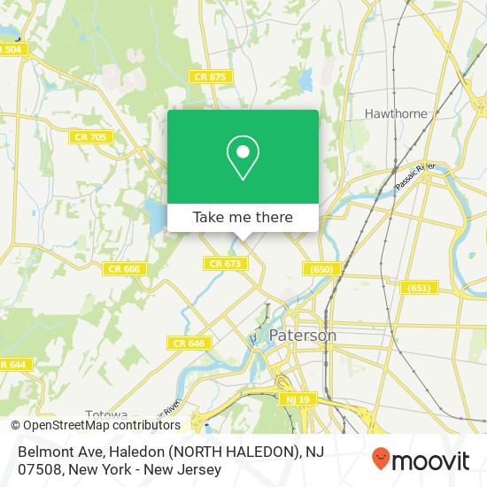 Mapa de Belmont Ave, Haledon (NORTH HALEDON), NJ 07508