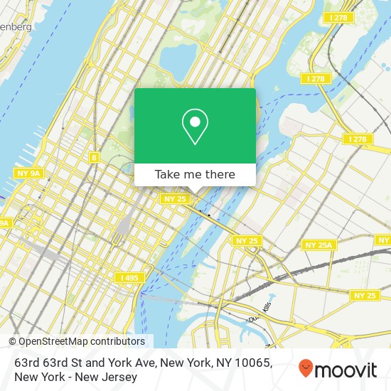 Mapa de 63rd 63rd St and York Ave, New York, NY 10065