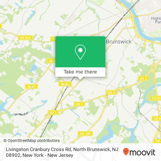 Livingston Cranbury Cross Rd, North Brunswick, NJ 08902 map