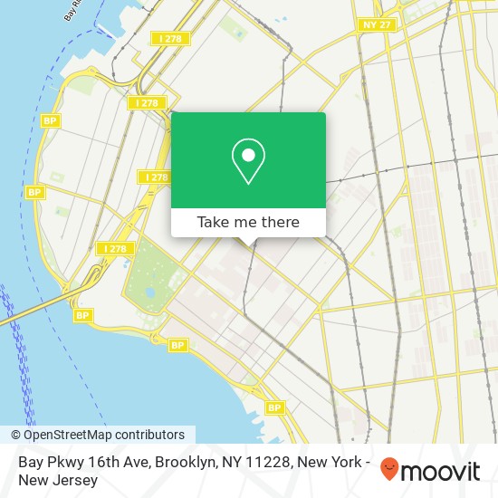 Mapa de Bay Pkwy 16th Ave, Brooklyn, NY 11228