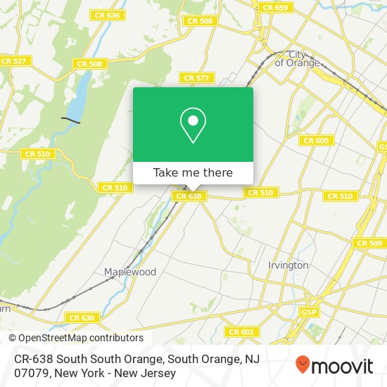 Mapa de CR-638 South South Orange, South Orange, NJ 07079