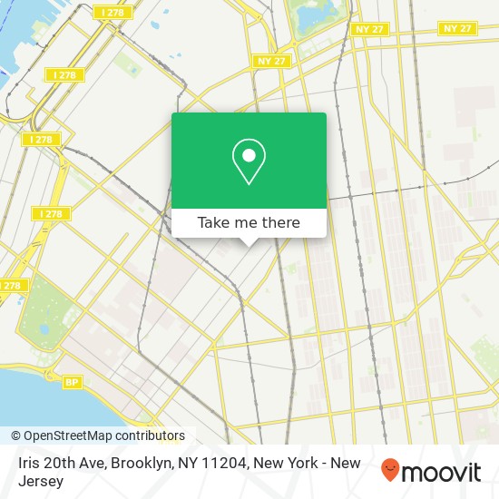 Iris 20th Ave, Brooklyn, NY 11204 map