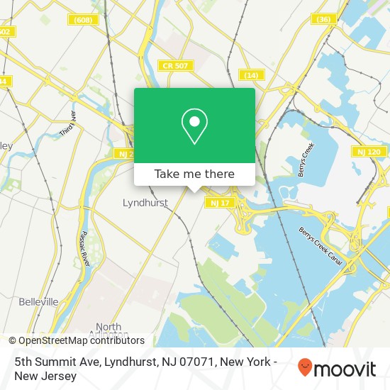 Mapa de 5th Summit Ave, Lyndhurst, NJ 07071