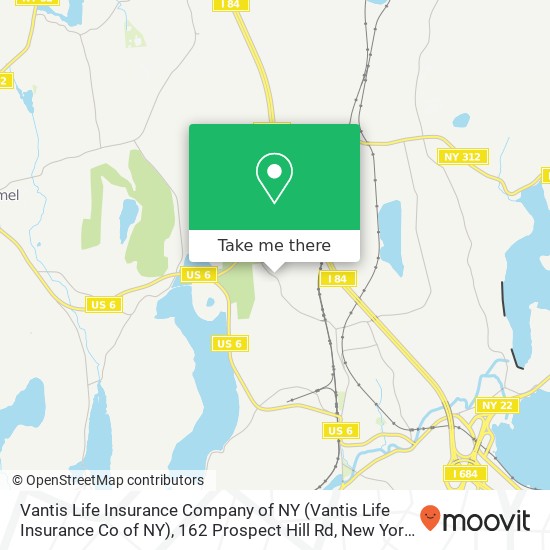 Mapa de Vantis Life Insurance Company of NY (Vantis Life Insurance Co of NY), 162 Prospect Hill Rd