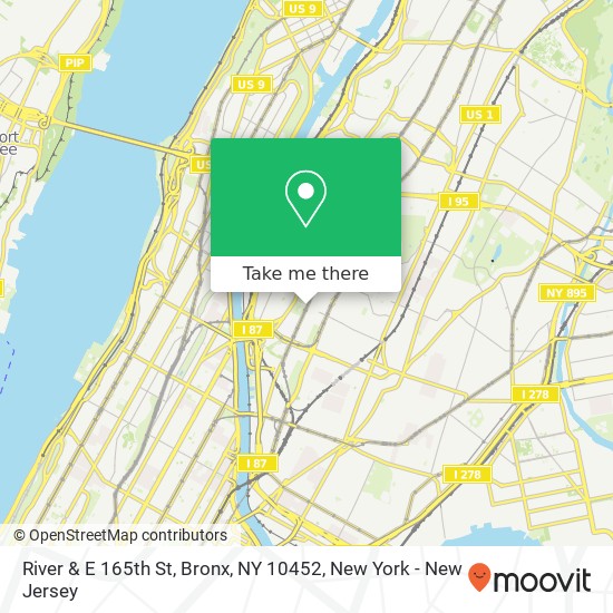 River & E 165th St, Bronx, NY 10452 map