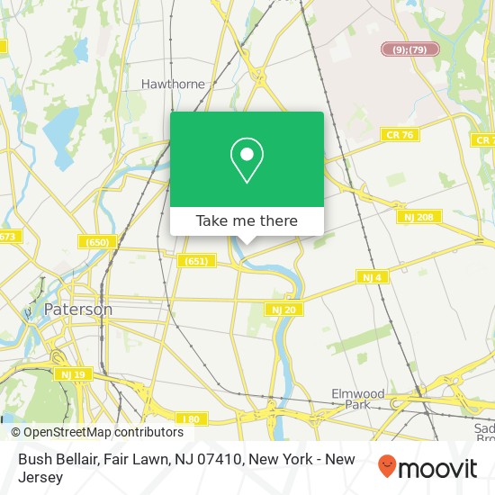 Mapa de Bush Bellair, Fair Lawn, NJ 07410