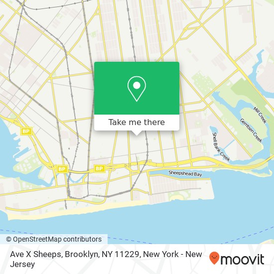 Mapa de Ave X Sheeps, Brooklyn, NY 11229