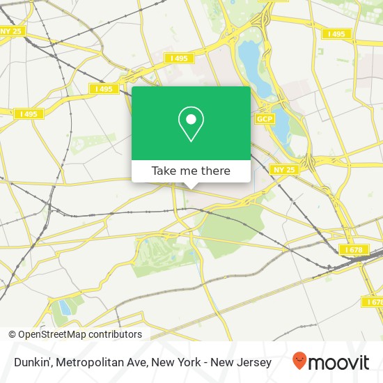 Mapa de Dunkin', Metropolitan Ave