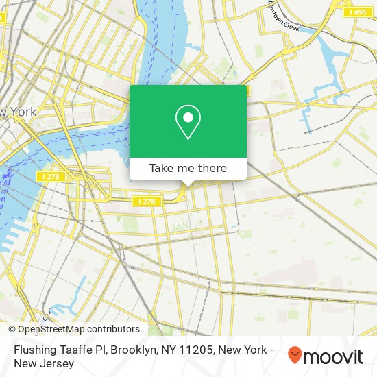 Mapa de Flushing Taaffe Pl, Brooklyn, NY 11205