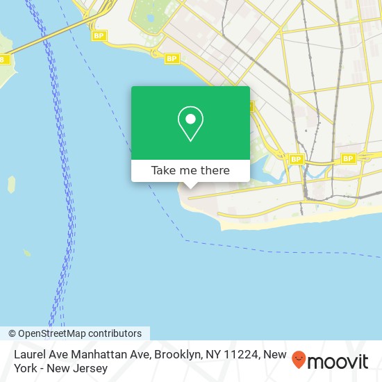 Mapa de Laurel Ave Manhattan Ave, Brooklyn, NY 11224