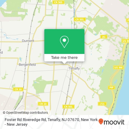 Mapa de Foster Rd Riveredge Rd, Tenafly, NJ 07670