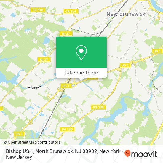 Mapa de Bishop US-1, North Brunswick, NJ 08902