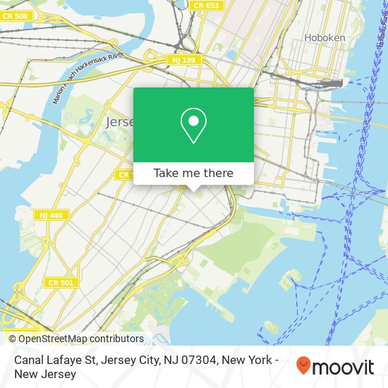 Mapa de Canal Lafaye St, Jersey City, NJ 07304