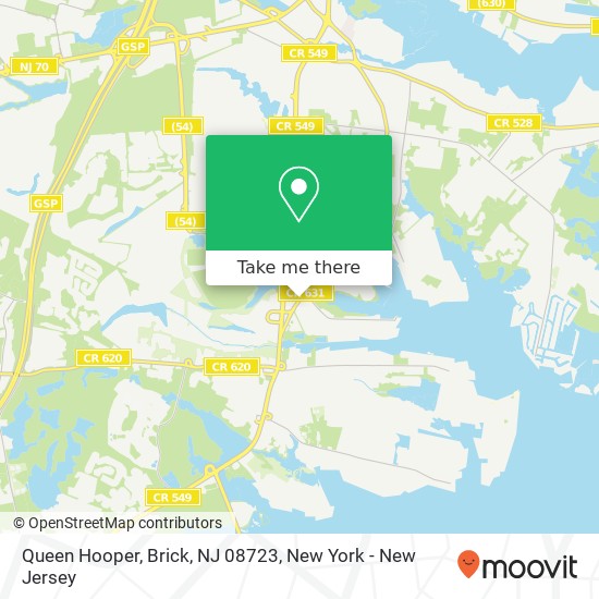 Mapa de Queen Hooper, Brick, NJ 08723