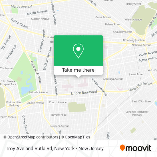 Troy Ave and Rutla Rd map