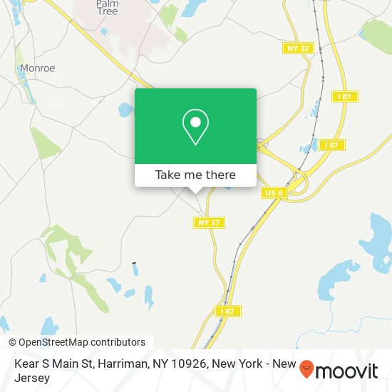 Mapa de Kear S Main St, Harriman, NY 10926
