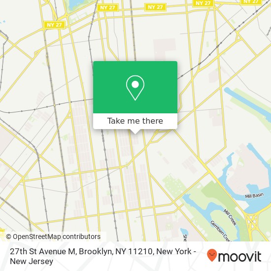 Mapa de 27th St Avenue M, Brooklyn, NY 11210