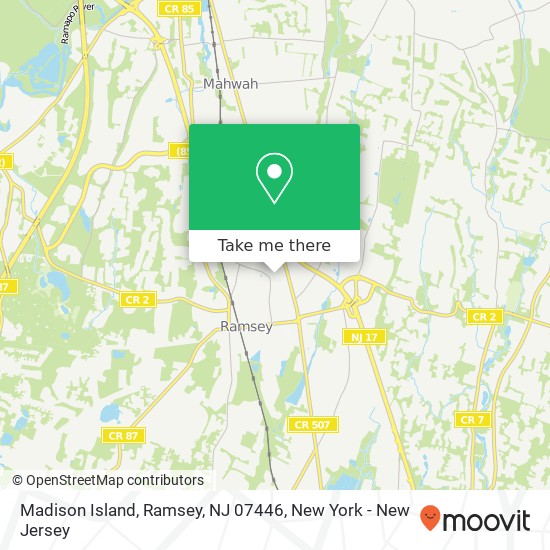 Mapa de Madison Island, Ramsey, NJ 07446