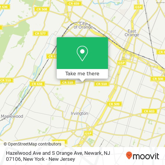 Hazelwood Ave and S Orange Ave, Newark, NJ 07106 map