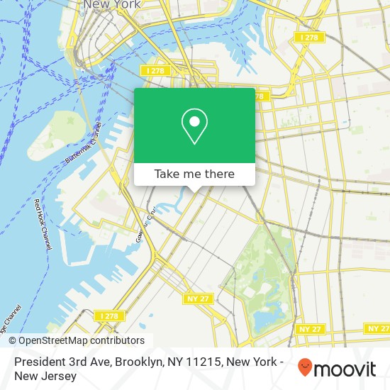 Mapa de President 3rd Ave, Brooklyn, NY 11215
