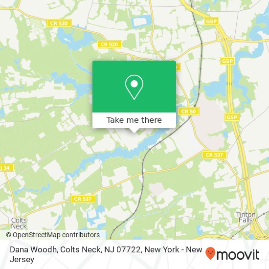 Mapa de Dana Woodh, Colts Neck, NJ 07722