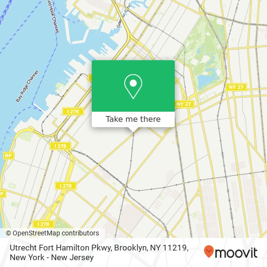 Utrecht Fort Hamilton Pkwy, Brooklyn, NY 11219 map