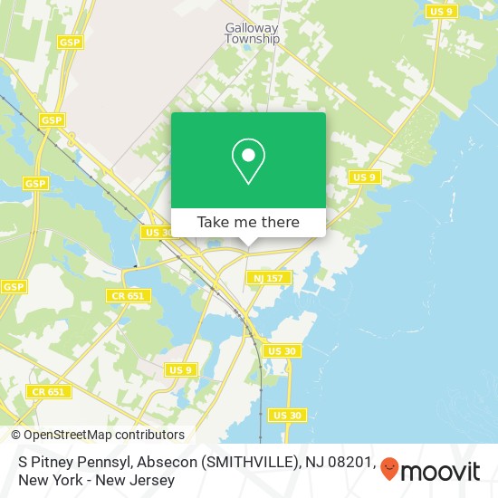 S Pitney Pennsyl, Absecon (SMITHVILLE), NJ 08201 map